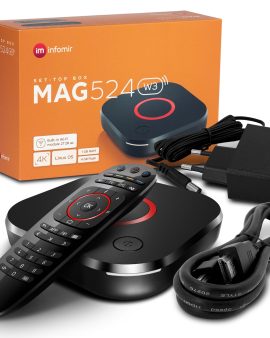 MAG 524w3 IP TV Internet Streamer HEVC H.265 4K UHD Dual Wifi 60FPS Linux USB 3.0 LAN HDMI