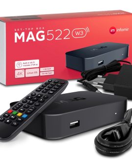 MAG 522w3 IP TV Internet Streamer HEVC H.265 WIFI 4K UHD 60FPS Linux USB LAN HDMI